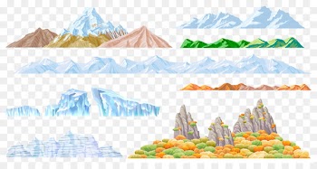 Mountain Landscape Euclidean vector Clip art - Colored mountains vector material 