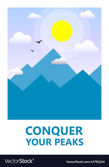mountain landscape on motivational poster