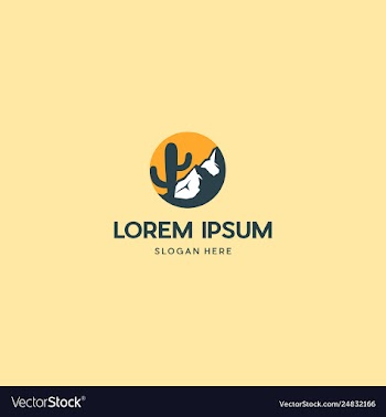 Mountain landscaping in circle creative logo desig vector image