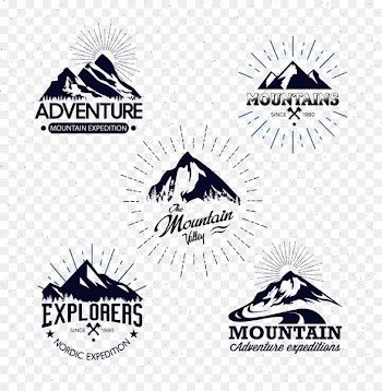 Mountain Logo Icon - Hand painted black mountain icon 