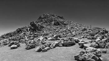 Mountain of Trash Grayscale Photo