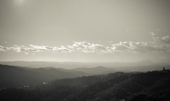 Mountain Range during Daytime Grey Scale Photography