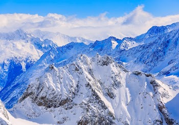 Mountain Ranges Covered in Snow