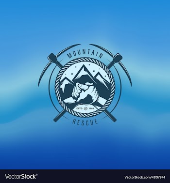  					Mountain rescue vintage label vector image														