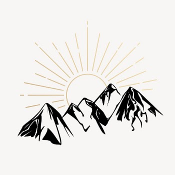 Mountain sunrise drawing, vintage nature | Free PSD Illustration - rawpixel