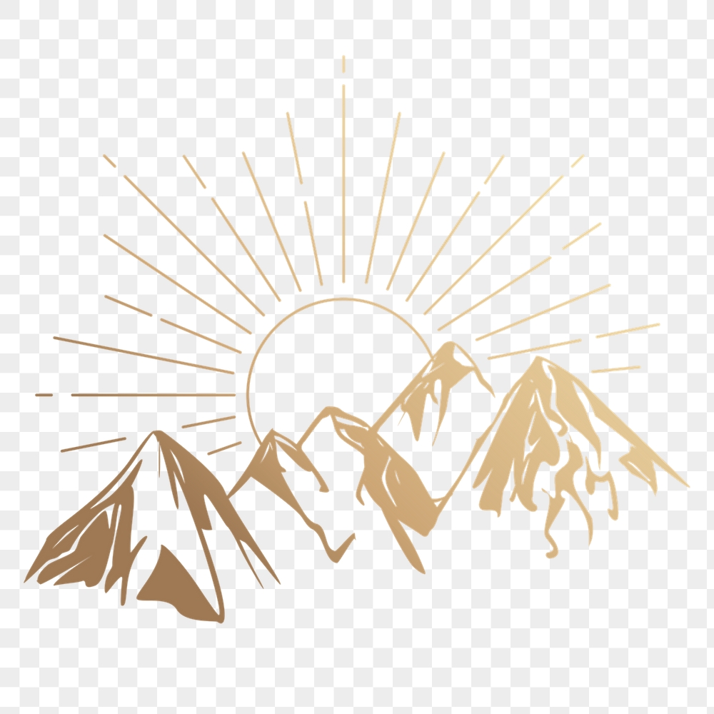 Mountain sunrise png sticker, aesthetic | Free PNG Illustration - rawpixel