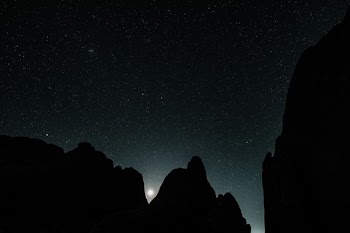 mountain under the galaxy