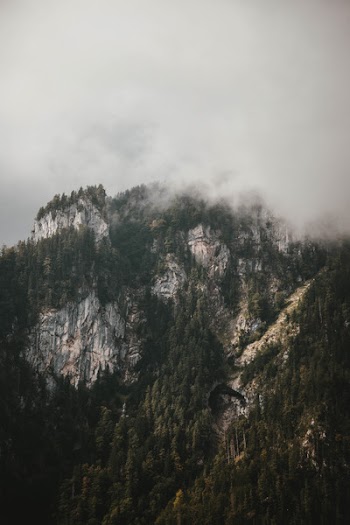Mountain With White Clouds