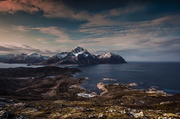 Mountains and Hills by Body of Water