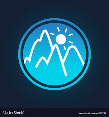 mountains and sun icon