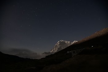 mountains at night time