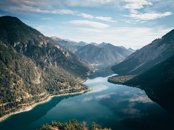 Mountains Between the Body of Water