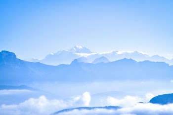 mountains covered with clouds