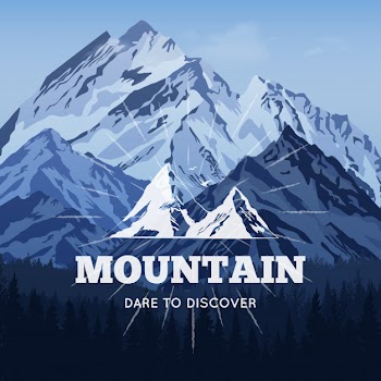 Mountains in winter background Free Vector