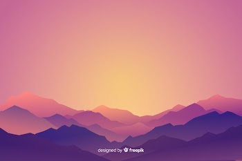Mountains landscape gradient Free Vector