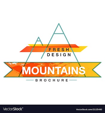 Mountains logo design template vector image
