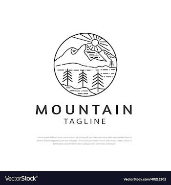 mountains logo in simple line