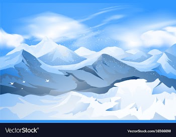 Mountains peak with snow scene vector image