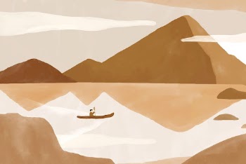 Mountains reflection, landscape scenery watercolor | Free Vector - rawpixel
