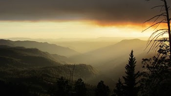 mountains under sunset