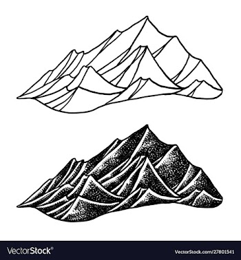 Mountains white background2 vector image