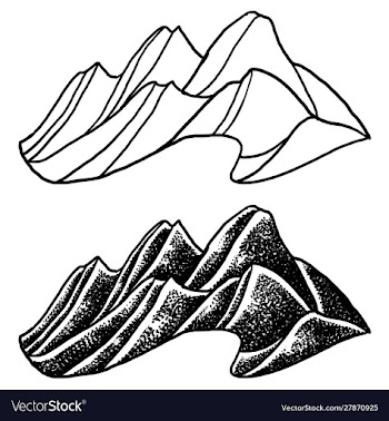 Mountains white background3 vector image