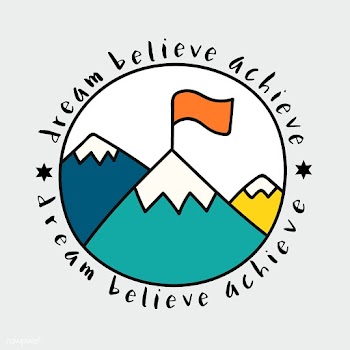Mountaintop with dream believe achieve quote | Free stock vector - 472281