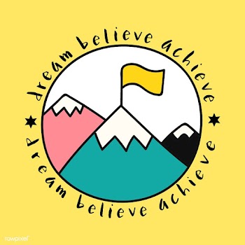 Mountaintop with dream believe achieve quote | Free stock vector - 472291