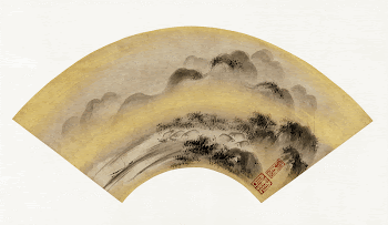 Mounted fan painting (18th Century). | Free Photo Illustration - rawpixel