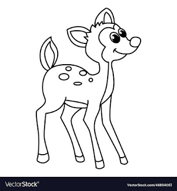 mouse deer cartoon coloring page for kids