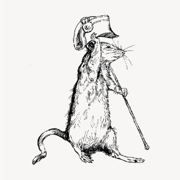 Mouse with hat clipart, vintage | Free Vector - rawpixel