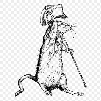 Mouse with hat png drawing | Free PNG - rawpixel