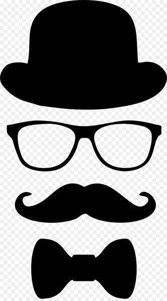 Moustache Top hat Glasses Bow tie - moustache 