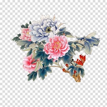 Moutan peony Gongbi, peony transparent background PNG clipart