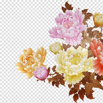 Moutan peony Ink wash painting Gushi Bamboo, peony transparent background PNG clipart