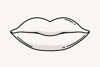 Mouth doodle clipart, cute black | Free PSD Illustration - rawpixel