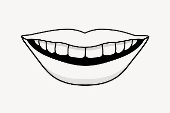 Mouth doodle clipart, cute black | Free PSD Illustration - rawpixel