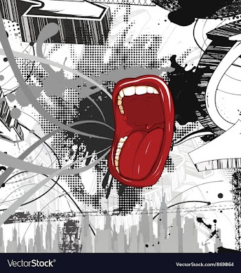 Mouth with 3d arrows vector image