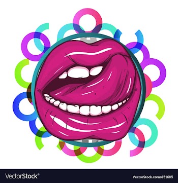 Mouth with colorful circles vector image