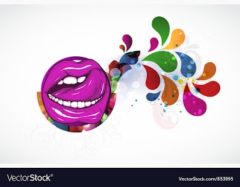 Mouth with colorful swirls vector image