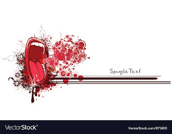 Mouth with floral and circles vector image