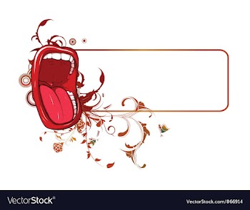 Mouth with floral frame vector image