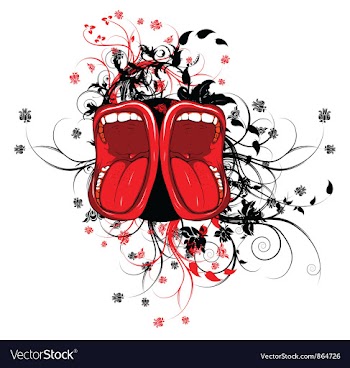 Mouth with floral vector image
