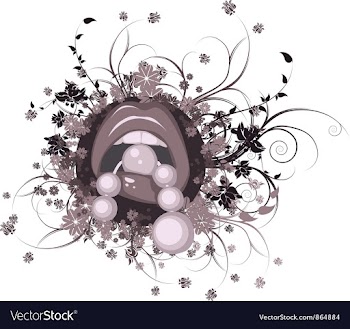 Mouth with floral vector image