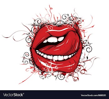 Mouth with floral vector image