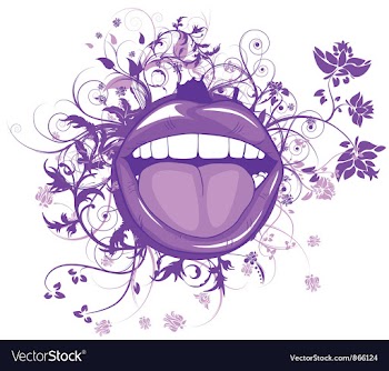 Mouth with floral vector image