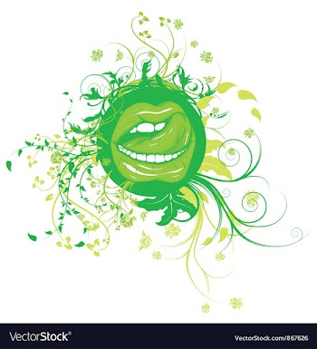 Mouth with floral vector image