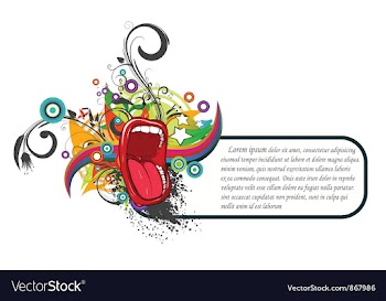 Mouth with floral vector image