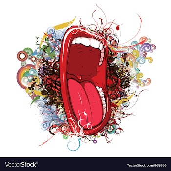 Mouth with floral vector image