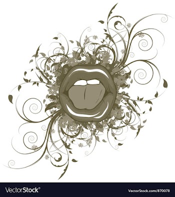 Mouth with floral vector image